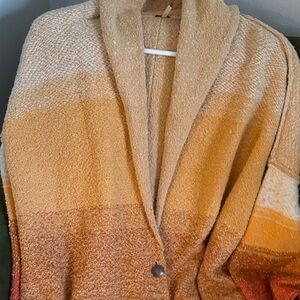 Free People Tan and Orange Women's Cardigan
